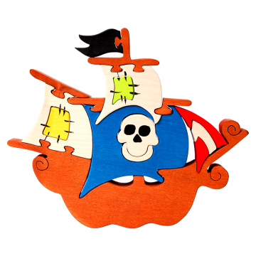Doprava - Pirátska loď - skladacia drevená loď